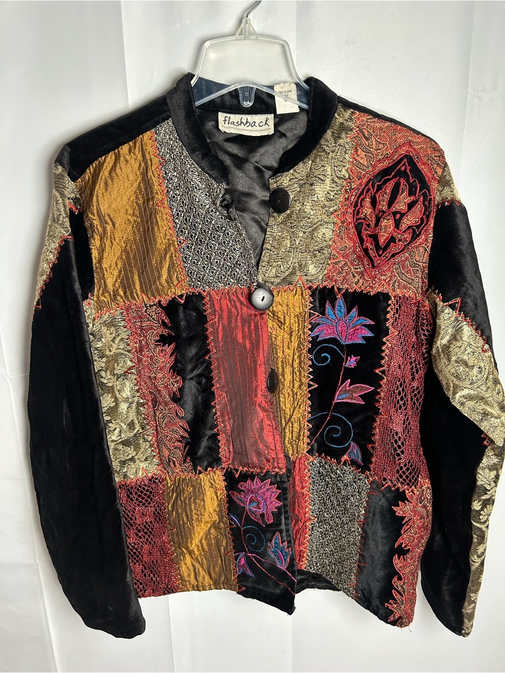 Flashback Women's Multicolor Patchwork Velvet Jacket